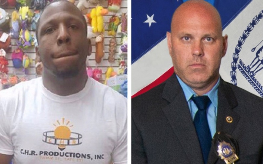 Christopher Ransom (L) and Detective Brian Simonsen (R) (Photos: @TerenceMonahan and NYPD)