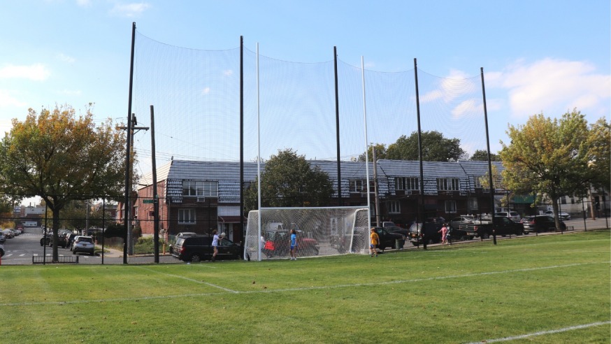 New Gaelic sports goals with back net, photos, have been installed (Photo, Michael Dorgan)