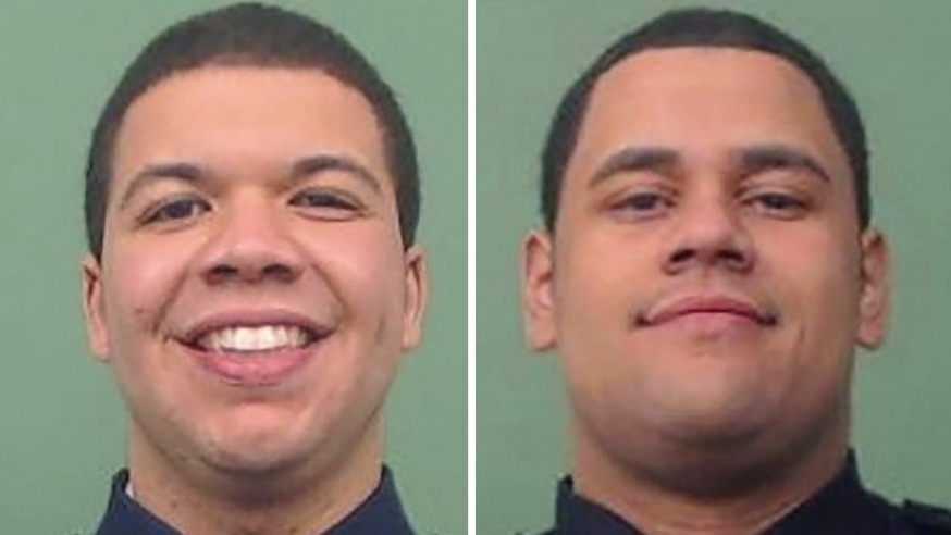 A vigil is being held Sunday for slain NYPD Police Officers Jason Rivera, 22, and Wilbert Mora, 27. (Photos: NYPD)