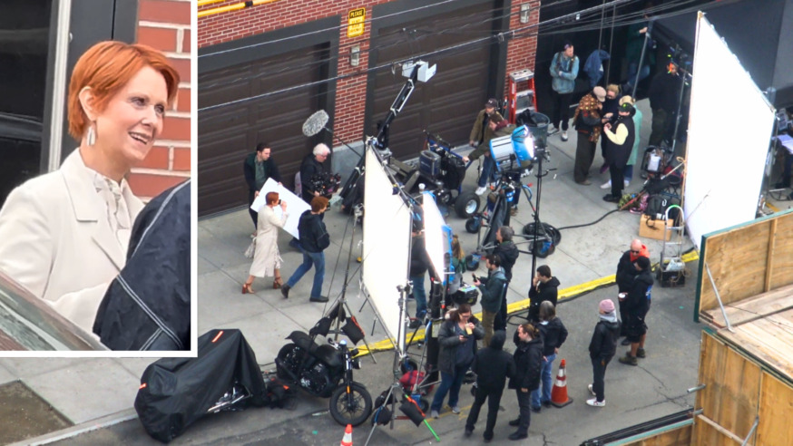 A TV sequel to Sex and The City, the hit romantic-comedy drama series, was filmed in Long Island City on Friday, March 17, where Emmy Award-winning actress Cynthia Nixon was featured in a scene (Photos by Michael Dorgan)