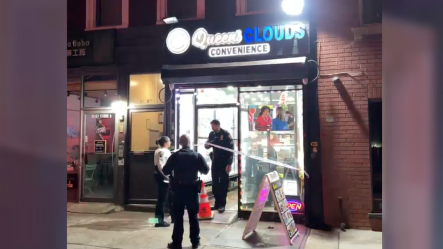 Police are looking for two suspects who allegedly robbed a smoke shop at gunpoint in Long Island City on Wednesday, April 5 – making off with around $1,000 worth of cannabis.