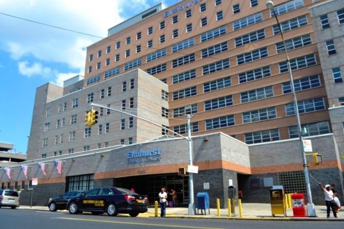 Exterior of Elmhurst Hospital.