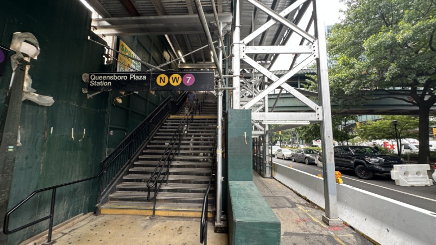 The project at the Queensboro Plaza subway station includes installing two elevators at the southern entrance of the station to make the station fully accessible. (Photo by Michael Dorgan)
