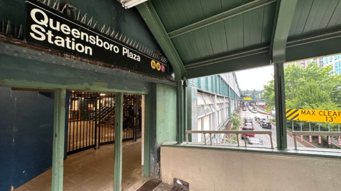 The project at the Queensboro Plaza subway station includes installing two elevators at the southern entrance of the station to make the station fully accessible. (Photo by Michael Dorgan)