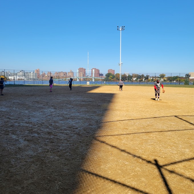 Astoria Sports Softball play on a frosty Whitey Ford Field. Courtesy of Neil Herdan.