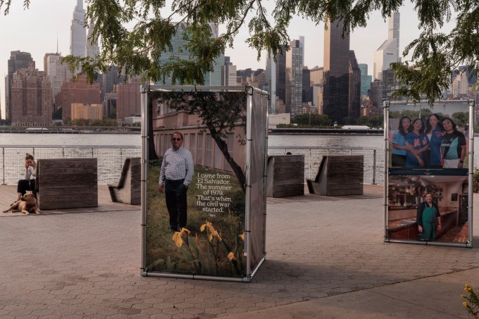 New York Proud art installation at Hunter's Point South Park. Photo: New York Immigration Coalition.