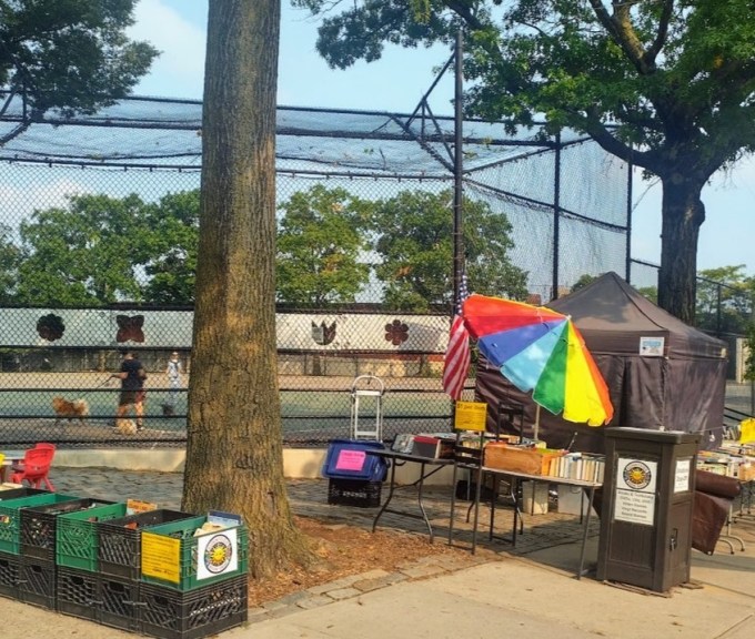 A stall at the Sunnyside Book Swap.