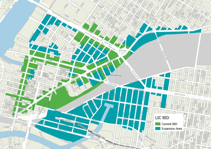 The proposed expansion of the Long Island City BID. Photo: Long Island City Partnership