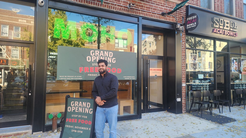 Mojib Mihrabi stands outside Moho Mexican Grill on Ditmars Boulevard. Photo: Shane O'Brien