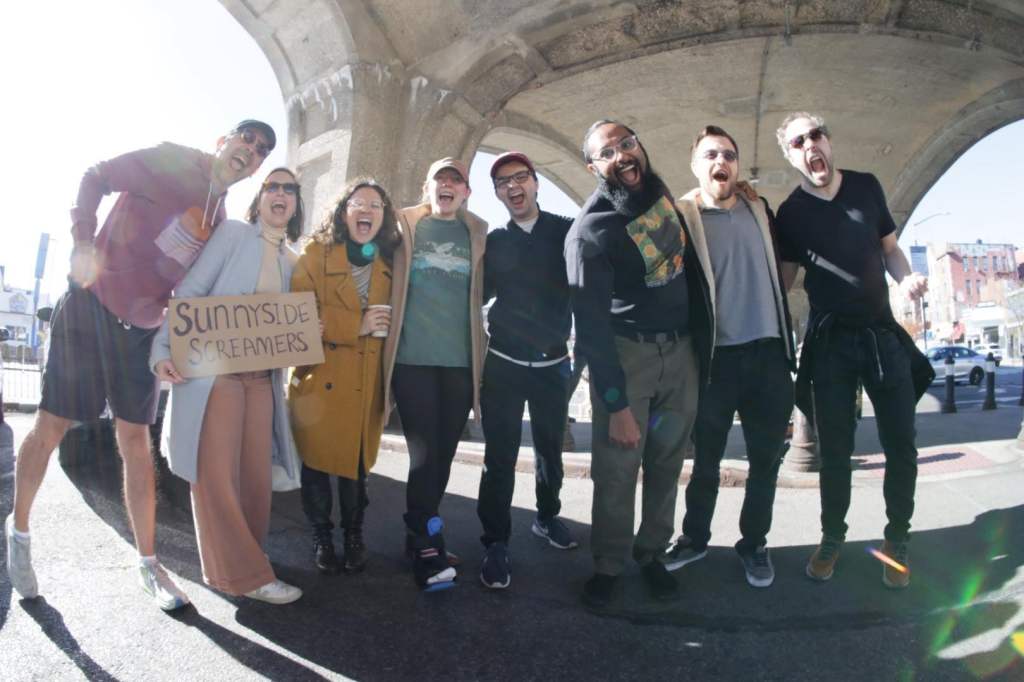 Sunnyside Screamers at the inaugural scream event under the 7 line. Photo: Jeff Fuller.