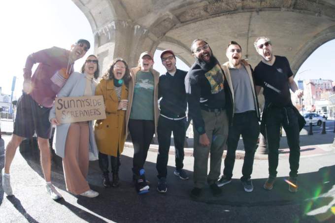 Sunnyside Screamers at the inaugural scream event under the 7 line. Photo: Jeff Fuller. 