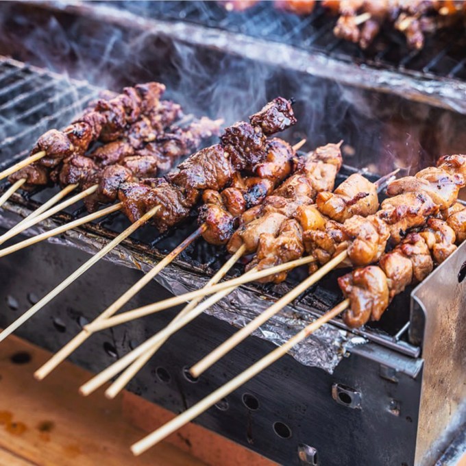 Skewers available at Filipino vendor So Sarap. Photo: TY Media Agency