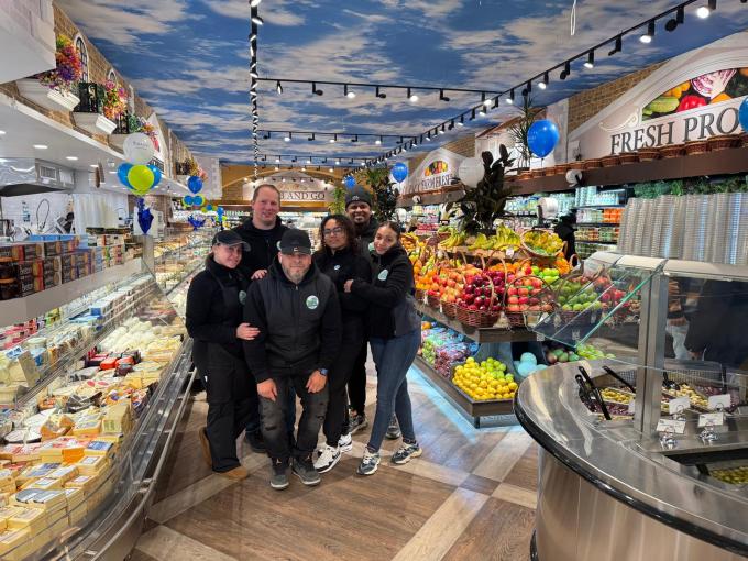 Jose Arturo Payamps (center) with the City Fresh Market team at the new Ridgewood store. Photo: Aventus Real Estate. 