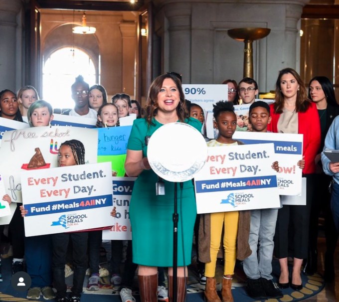 Assembly Member Jessica González-Rojas at Westbury Middle School on Friday. Photo: Office of Assembly Member Jessica González-Rojas