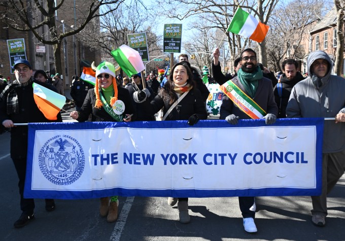 New York City Council Members march during St. Pat's for All. Photo: Ramy Mahmoud