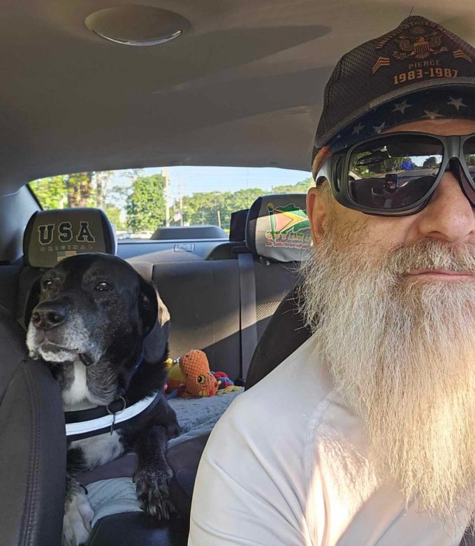 Bill Pierce and his dog Pudgy. Photo courtesy of Bill Pierce.